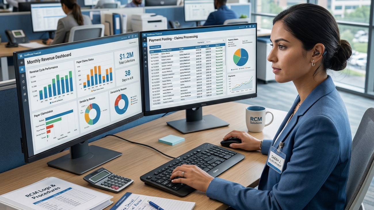Payment posting process in business billing system dashboard