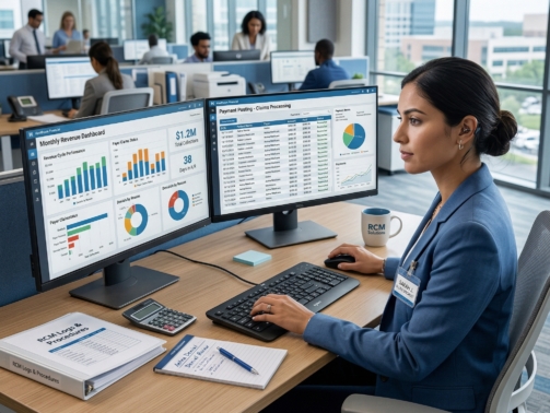 Payment posting process in business billing system dashboard