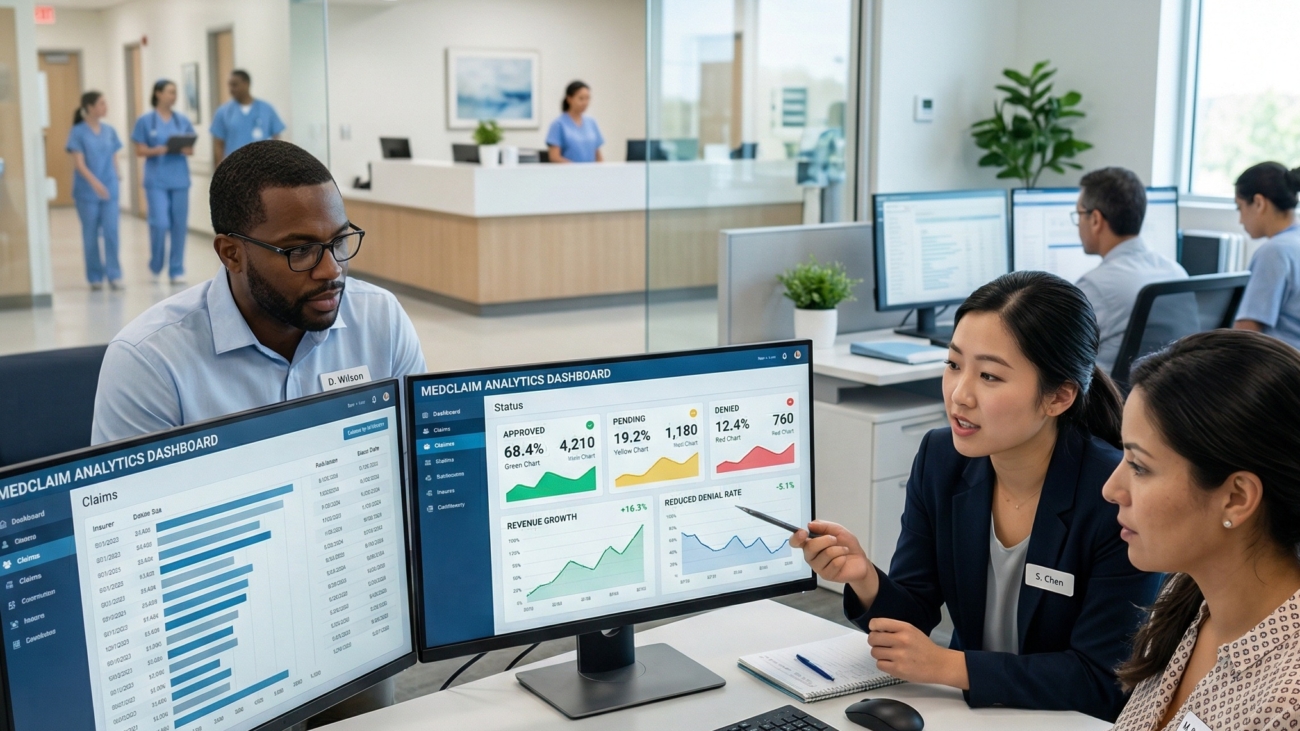 Image illustrating effective claims management strategies that reduce denials and enhance cash flow.