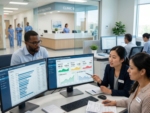 Image illustrating effective claims management strategies that reduce denials and enhance cash flow.