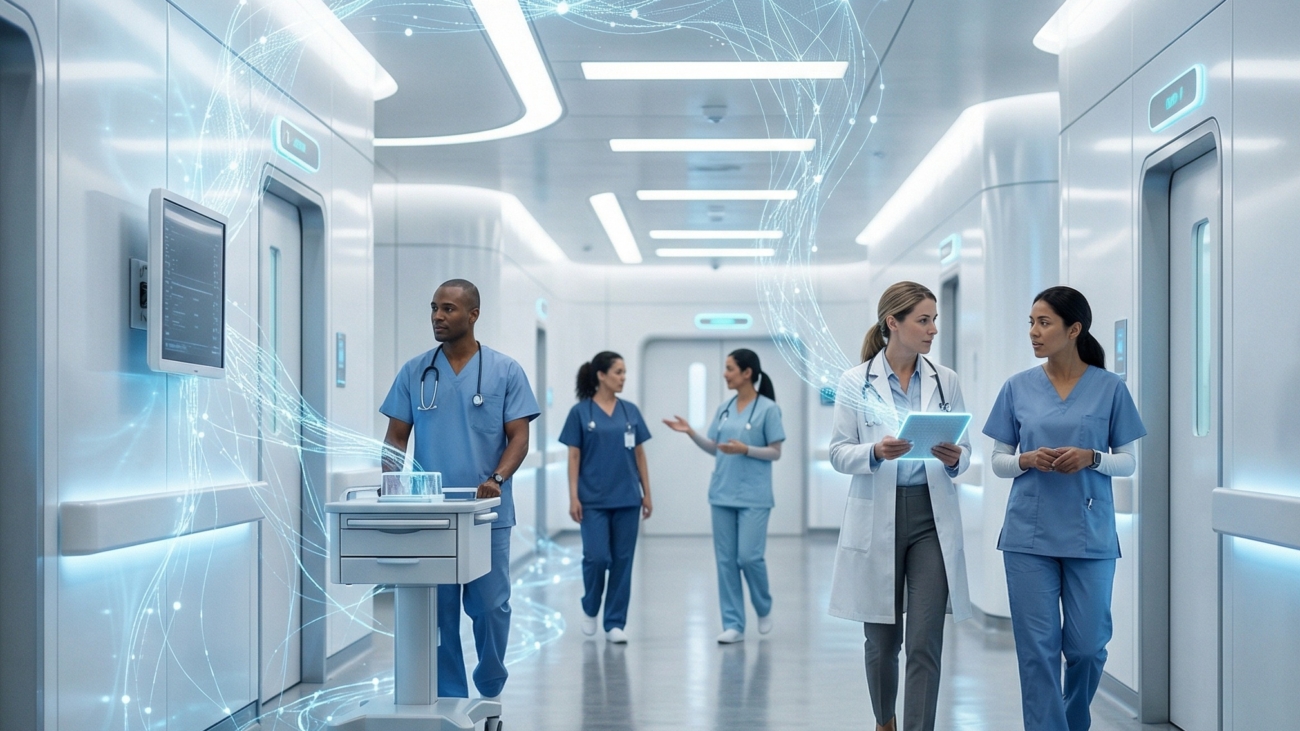 AI and automation improving healthcare services through smart technology and digital systems
