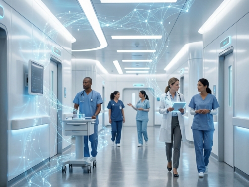 AI and automation improving healthcare services through smart technology and digital systems