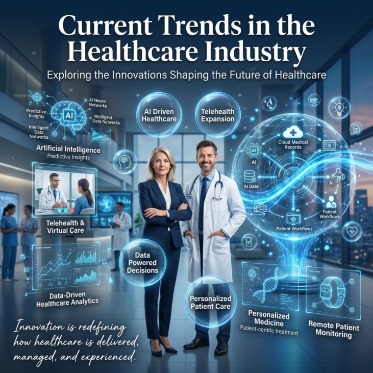 Healthcare professionals using digital technology and modern medical systems to improve patient care and hospital operations.