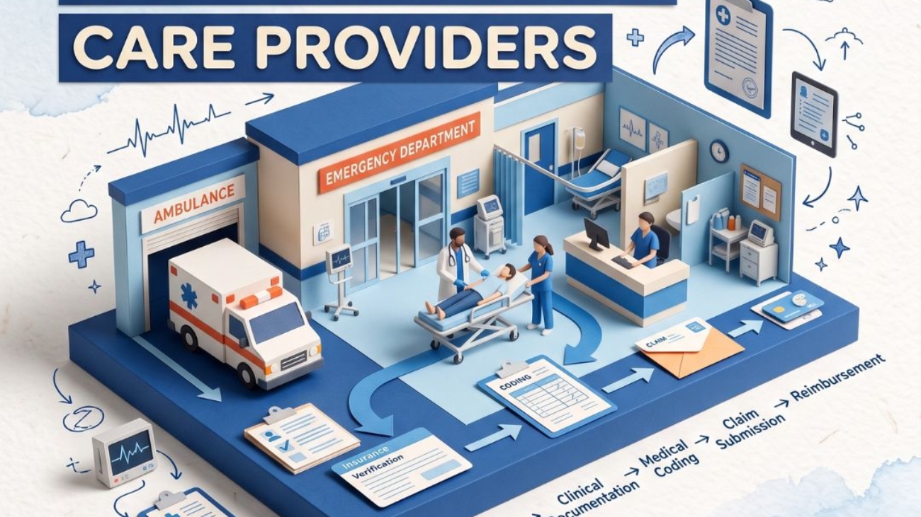 Emergency care billing specialists managing revenue cycle processes,