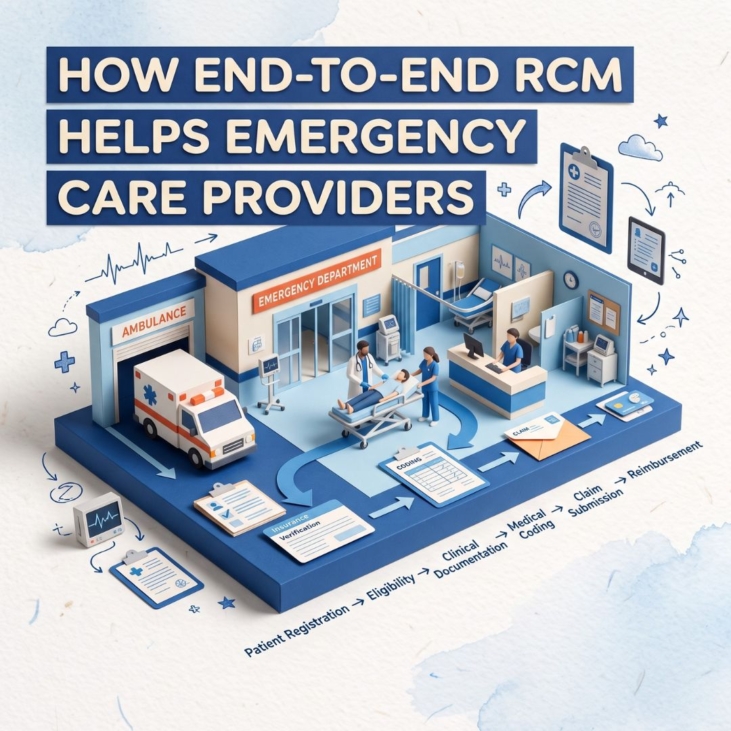 Emergency care billing specialists managing revenue cycle processes,