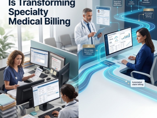 Automated specialty medical billing system managing claims
