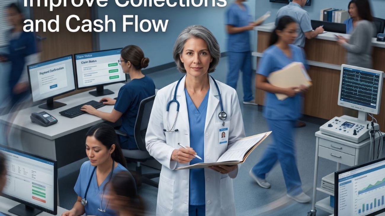 Neurology revenue cycle management specialists reviewing billing data
