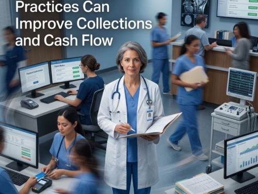 Neurology revenue cycle management specialists reviewing billing data