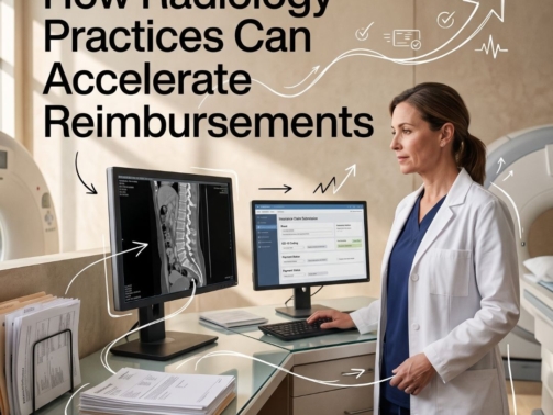 Radiology revenue cycle management specialists reviewing claims